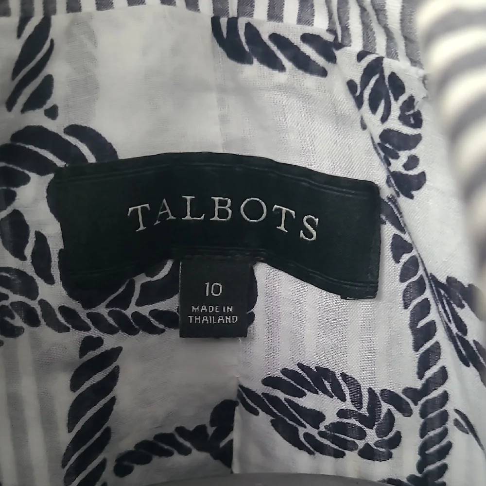 Talbots Black and White Striped Blazer - Picture 2 of 5